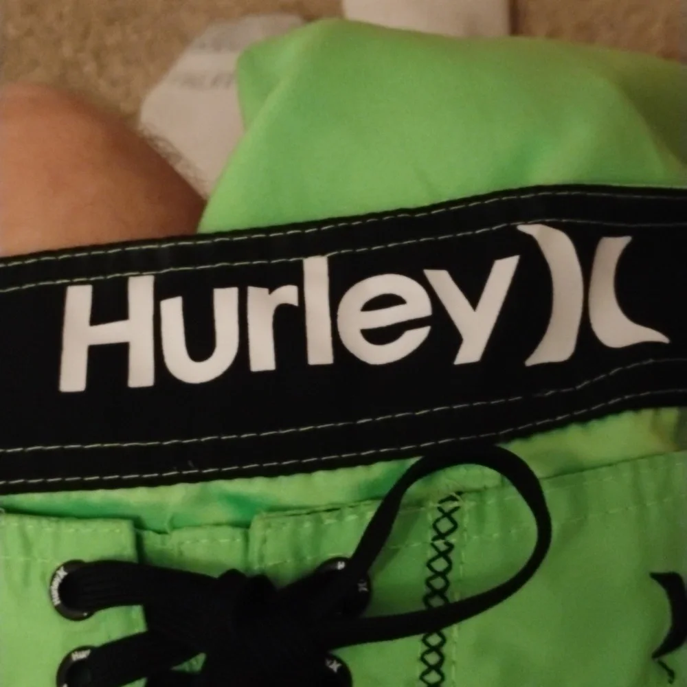 Men's Hurley Green Shorts size M - Picture 4 of 6
